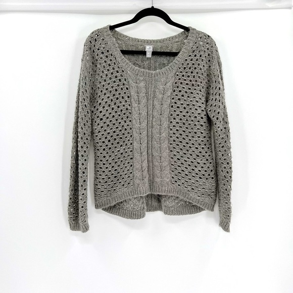 JC Penny Netted Sweater Wool Blend Grey Size XL - Picture 2 of 11